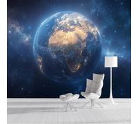ZISTRCBAO 3D Earth Silk Wall Mural Decoration Poster Picture Photo Wallpaper 250x175cm, Mysterious Universe Wall Mural Decoration, Dark Blue Paper for Home Living Room Kids Bedroom Kitchen