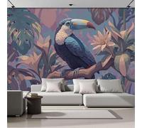 ZISTRCBAO 3D Panoramic Wallpaper Mural 250x175cm, Branch Toucan Photo Wallpaper, Naturalistic Arrangement Wall Mural for Living Room Bedroom Home Decoration Wall Poster