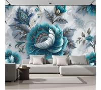 ZISTRCBAO 3D Panoramic Wallpaper Mural 300x210cm, Roses Vines Photo Mural, Vintage Baroque Style Wallpaper Murals - Poster for Bedroom Living Room Corridor