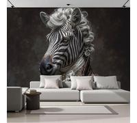 ZISTRCBAO 3D Panoramic Wallpaper Mural British Gentleman Zebra Photo Wallpaper, Classic Animal Portrait Wall Murals Decoration Poster Picture Design 400x280cm Mural for Living Room Bedroom