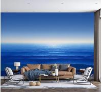 ZISTRCBAO 3D Panoramic Wallpaper Mural Sea Sky Blend Into One Color Photo Wallpaper, Minimalist Landscape Wall Murals Decoration Poster Picture Design 250x175cm Mural for Living Room Bedroom