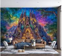 ZISTRCBAO 3D Photo Wallpaper 200x140cm Art Wall Mural Silk 3D Colorful Mosaic Architecture Panoramic Poster Modern Art Style Mural Wallpaper Poster TV Background Decoration for Living Room Bedroom