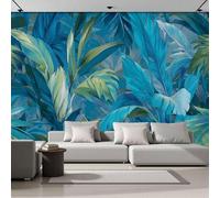 ZISTRCBAO 3D Photo Wallpaper 350x256cm Art Wall Mural Silk 3D Hand-Drawn Tropical Jungle Panoramic Poster Exotic Plants Mural Wallpaper Poster TV Background Decoration for Living Room Bedroom