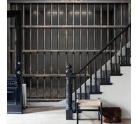 ZISTRCBAO 3D Photo Wallpaper 3D Prison Cage 200x140cm, Industrial Distressed Style Wall Mural Silk Panoramic Poster Home Decoration Wallpaper Murals for Living Room, Bedroom, Office