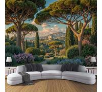 ZISTRCBAO Ancient Roman Dawn Scenery Photo Wallpaper, Classical Style Decoration Murals, Dark Green Wallpaper Poster Artwork for Bedroom Living Room Home Decor 250x175cm