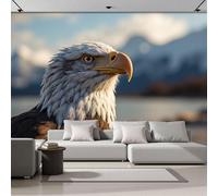ZISTRCBAO Bald Eagle Photo Wallpaper, Realistic Animal Depiction Wall Mural Silk Wall Décor Art Poster for Living Room Bedroom Dorm Decor Poster Picture 200x140cm, Brown