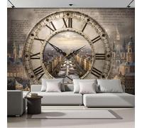 ZISTRCBAO Clock Canal City Wall Mural, Retro European City Mural Wallpaper Room Decor Wall Art for Living Room Bedroom Kitchen Decorative Walls Art 250x175cm