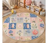 ZISTRCBAO Cloud Whale Round Area Rugs Living Room Bedroom, Dreamy Cartoon Animal Round Rugs 80cm, Soft Machine Washable Non Slip Non Shedding Floor Rug for Boys' Teen Room, Gray