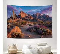 ZISTRCBAO Desert Sunset Cactus Tapestry Brown Tapestry Vintage Western Landscape Wall Hanging Home Large Wall Art Decorations for Bedroom Dorm Room 230x180cm