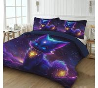 ZISTRCBAO Double Duvet Cover Sets,Premium Microfiber Quilt Cover Set 200 * 200cm 3 PCs,Fade Resistant Dream Fox Duvet Cover,Bedding Set With Corner Ties all seasons