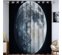 ZISTRCBAO Earth'S Surface Blackout Curtain, Fantasy Universe Thermal Insulated Eyelet Window Drapes, Black Curtains for Bedroom Living Room kitchen office W 27" x L 39" In (2 Panels)