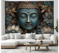 ZISTRCBAO Flowers Figurative Sculptures Tapestry 150x100cm, Modern Zen Style Wall Hanging, Home Decor for Bedroom Living Room Dorm Polyester Fabric Home Decor, Turquoise