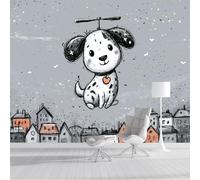 ZISTRCBAO Flying Dalmatian Wallpaper Mural, Cartoon Animal Poster Picture Wallpaper Mural 250x175cm Wall Paper for Home Kids Bedroom Decor, Gray