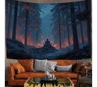 ZISTRCBAO Forest Meditators Tapestry Wall Hanging for Bedroom Living Room, Fantasy Zen Style Wall Tapestry Backdrop Tapestries Deep Blue Wall Art for Party College Dorm Home Decor, 100x75cm