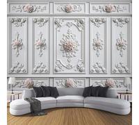 ZISTRCBAO French Classic Carved Vines Panoramic Wallpaper Mural, 250x175cm Romantic Elegant Luxurious Photo Wallpaper, High-Resolution Print, Silk Wall Mural Décor for Living Room Bedroom Corridor