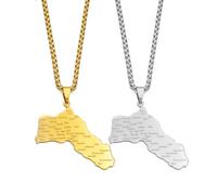 ZISTRCBAO Map Flag Pendant Necklace - Big Size Charms Kurdistan Pendant Necklaces, Yellow/White Kurdish Jewelry Friendship Necklace For Women Men Jewelry Holiday Party Gift,White,60Cm Or 23.6 Inches