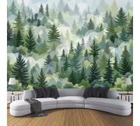 ZISTRCBAO Mist-Shrouded Pine Forest Mural Wallpaper, Natural Scenery Panoramic Wallpaper, Wall Mural Decoration Poster 250x175cm Murals for Living Room Bedroom Hallway, Greenery