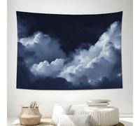 ZISTRCBAO Night Clouds Tapestry Wall Hanging, Tapestry Minimalist Sky Design Wide Wall Hanging, Black Tapestries Poster for Living Room Bedroom Dorm Decor, 100x75cm