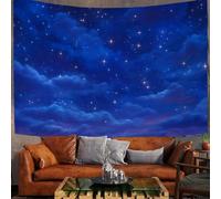 ZISTRCBAO Night Sky Stars Tapestry Wall Hanging, Tapestry Romantic Night View Design Wide Wall Hanging, Deep Blue Tapestries Poster for Living Room Bedroom Dorm Decor, 200x150cm
