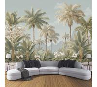 ZISTRCBAO Palm Tree Banana Leaves Wallpaper Mural, Retro Tropical Jungle Poster Picture Wallpaper Mural 250x175cm Wall Paper for Home Living Room Kids Bedroom Decor, Yellow-Green