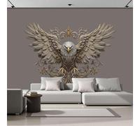 ZISTRCBAO Photo Wallpaper 200x140cm, Panoramic Pattern Bald Eagle Silk Wallpaper, Gothic Relief Animals Giant Wall Mural Decoration Poster for Living Room Bedroom Wall Covering