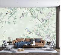 ZISTRCBAO Photo Wallpaper 300x210cm, Panoramic Tree Branches Flowers Birds Silk Wallpaper, New Chinese Style Giant Wall Mural Decoration Poster for Living Room Bedroom Wall Covering