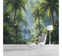 ZISTRCBAO Photo Wallpaper Palm Groves Wall Mural Art 400x280cm, Exotic Tropical Style Silk Wall Mural, Stunning Walls Art for Living Room Bedroom Corridor Decor Poster, Green