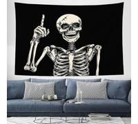 ZISTRCBAO Skull Half-Body Skeleton Tapestry Wall Hanging | American Dark Art Tapestries, Home Decor Wall Hanging Bed Cover Terror Bedroom Living Room Dorm 230x180cm, Black