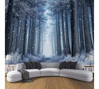 ZISTRCBAO Snowy Winter Forest Panoramic Wallpaper Mural, 250x175cm Dreamy Winter Scenery Photo Wallpaper, High-Resolution Print, Silk Wall Mural Décor for Living Room Bedroom Corridor