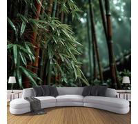 ZISTRCBAO Tranquil Bamboo Forest Mural Wallpaper, Zen Style Panoramic Wallpaper, Wall Mural Decoration Poster 250x175cm Murals for Living Room Bedroom Hallway, Green