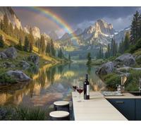 ZISTRCBAO Wall Mural Healing Natural Scenery Silk Art Print Wallpaper Decor