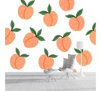 ZISTRCBAO Wallpaper - Wall Mural Watercolor Peach, Photo Wallpaper Minimalism, Peach Silk Art Print Wall Paper for Boys Girls Bedroom Mural Decoration 250x175cm