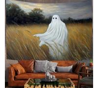 ZISTRCBAO Wheat Field Ghost Tapestry Wall Hanging | Dark Pastoral Halloween Tapestries, Home Decor Wall Hanging Bed Cover Terror Bedroom Living Room Dorm 200x150cm, Wheat Yellow