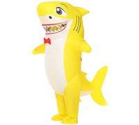 ZISUEX Inflatable Shark Costume Adults Yellow Inflatable Costume Shark Blow Up Suit Animal Halloween Suit Fancy Party Dress up Suit Christmas