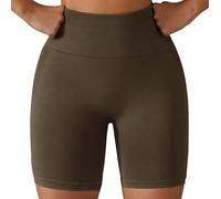ZITA Women High Waisted Gym Shorts Scrunch Bum Lifting Seamless Workout Shorts (as8, Alpha, l, Regular, Regular, Brown)