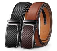 Zitahli Mens belt 2 Pack - Men Leather Belt Design for Work Business and Casual Golf Jeans-Men's Accessories Gifts for Men, Black/Brown, 34" to 40" Waist Adjustable