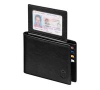Zitahli Men's Slim RFID Blocking Leather Wallet,12 Card Slots Bifold Wallet,Ultra-Thin 0.39" Front Pocket Design with Gift Box,Minimalist Wallet for Everyday, Classic Black-New, Minimalist
