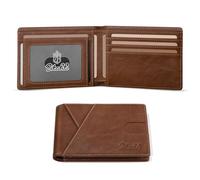 Zitahli Men's Slim RFID Blocking Leather Wallet - Premium Bifold Front Pocket Wallet with Gift Box,Leather Card Holder for Everyday Carry, Classic light Brown, Classic