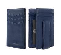 Zitahli Mens Slim Wallet - RFID Blocking Leather Bifold with Magnetic Closure, 12+ Card Capacity ID Window | Money Clip Gifts for Him, Imperial Blue