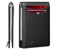 Zitahli Men's Wallets Slim Rfid Money Clip Leather With Gift Box, Basic Black-New, Minimalist
