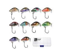 Zite Fishing Mini Wobbler Set - 10 Pieces Ultra-Light Artificial Bait Trout Perch Trout Wobbler with Drilling 3 cm 1.5 g in Box