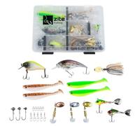 Zite Fishing Target Fish Box Pike Tackle Box with 30 cm Scale Screw-in Rig & Herb Protection System Pike Bundle with InZite Rubber Fish, Creature Bait, Jerkbait, Wobbler, Blade Jig & Blinkers