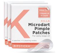 ZitSticka Killa Spot Patches for Face - World's Most Potent Pimple Patch with Fast-Acting Microdarts - Starts Working within 2 Hours for Deep, Early-Stage Zits (3 Boxes bundle, 12ct)