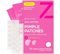 ZitSticka Undercover Hydrocolloid Pimple Patches - For Late Stage, Surface Level Zit - Extracting Ultra Sheer Pimple Patch for Whiteheads - 36 Pack
