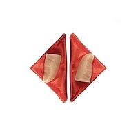Zittop 2 Pack Disappearing Silk Fake Thumb Tip Magic Trick Gimmick (2 Thumb Tips, 2 Handkerchiefs, Red, Small 2" or 50mm)