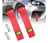 ZITUZY Pack of 2 High Strength Tow Rope, Universal Tow Rope for Racing Car, Nylon Trailer Tow Ropes, Red, 28 x 5 cm, 2.0 Tons