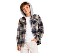 ZITY Boys Flannel Hooded Check Shirt Kids Long Sleeve Button Down Tops | Long Sleeve, Breathable, Casual Check Shirts, Regular fit, for School and Outdoor, for Boys Girls 6-15 Years