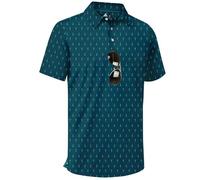 ZITY Men's Golf Shirts Short Sleeve Polo Moisture Wicking Performance Print Pattern Poloshirt for Men UPF50+ Casual T-Shirt 3XL