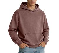 ZITY Mens Hoodie Cotton Washed Oversized Heavyweight Sweatshirt | Men Women Unisex Pullover,Baggy Vintage Streetwear Hoody,Relaxed Loose Fit Work Wear Hooded