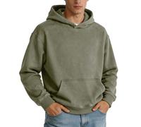 ZITY Mens Hoodie Cotton Washed Oversized Heavyweight Sweatshirt | Men Women Unisex Pullover,Baggy Vintage Streetwear Hoody,Relaxed Loose Fit Work Wear Hooded